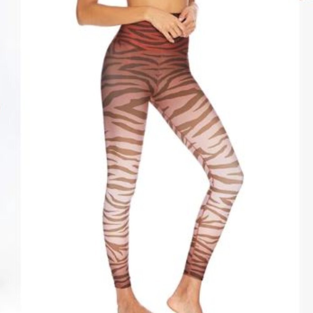 Beach Riot Pink and Brown Zebra Leggings - Picture 3 of 16